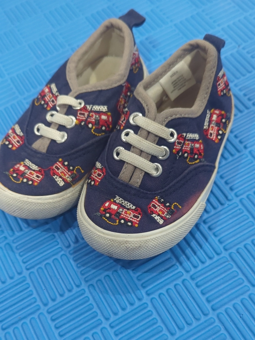 5/$10 - Infant 6 - Navy Fire Truck Slip-On Sneakers
